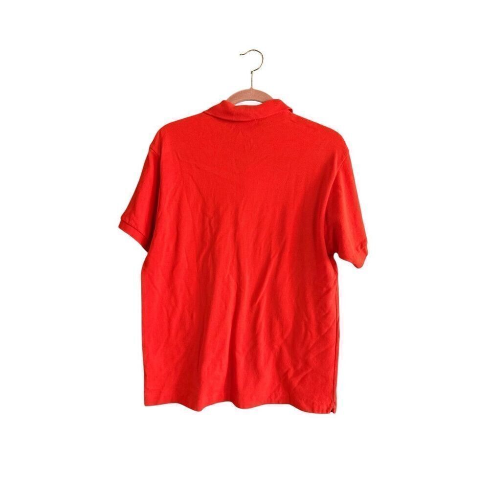Lacoste Mens Orange Pique Short Sleeve Collared Casual Golf Polo Shirt Size 5